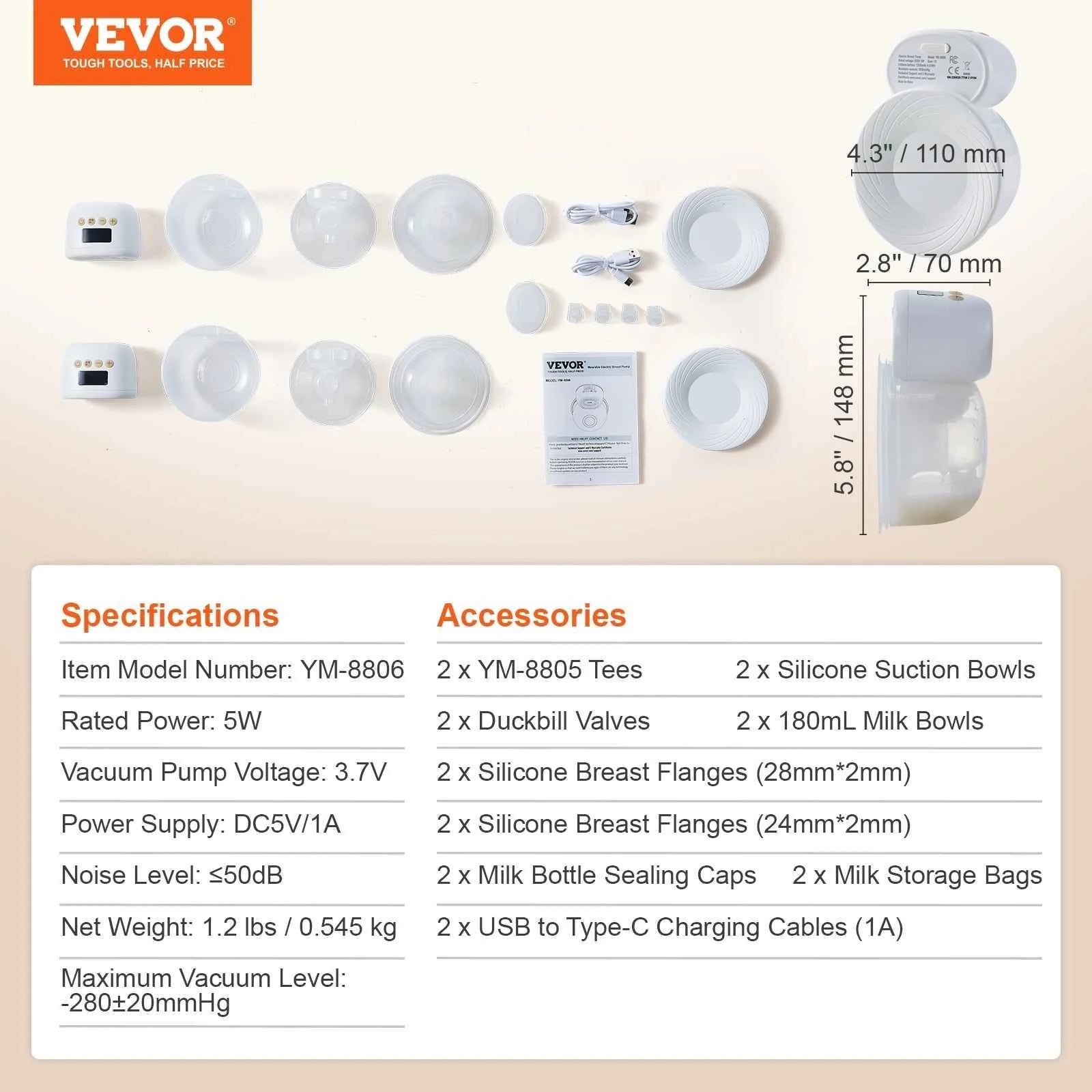 SucceBuy Wearable Electric Breast Pump – Hands-Free, Ultra-Quiet, Rechargeable Portable Breastfeeding Pump with LED Display