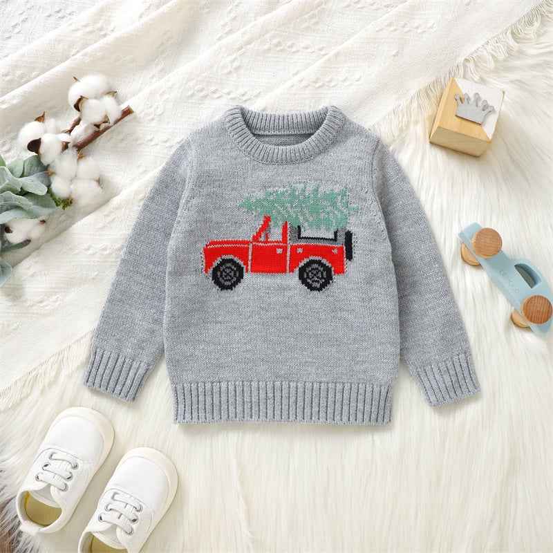 Toddler Baby Christmas Sweater – Unisex Knitted Long Sleeve Crewneck Pullover (6M–3T)