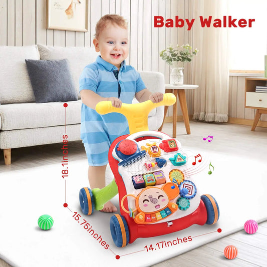 2-in-1 Sit-to-Stand Baby Walker & Activity Center