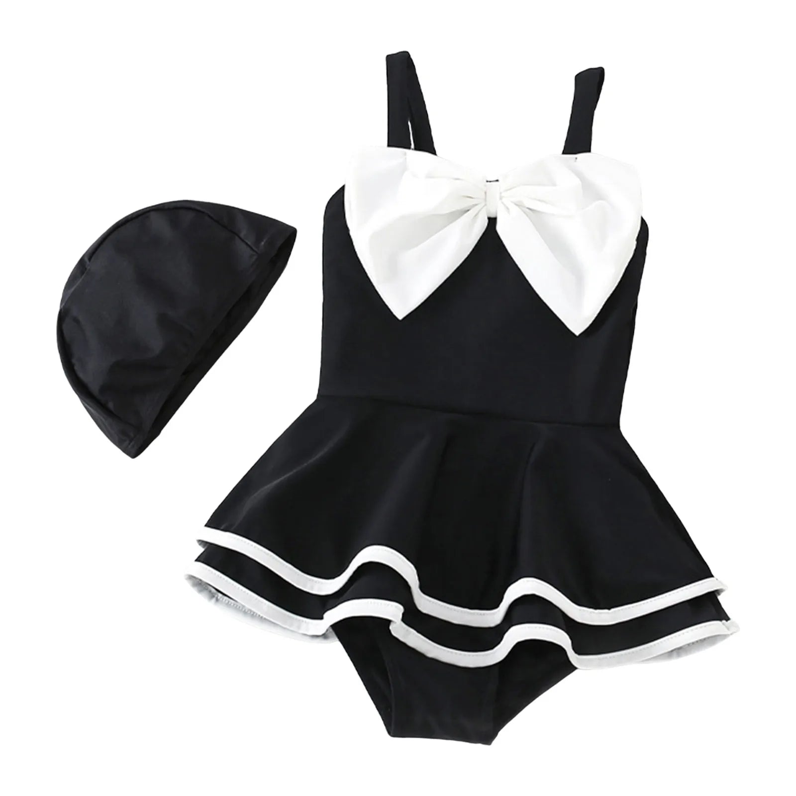 Cute Baby Girl Swimsuit Set – Toddler Bathing Suit with Hat - Haven's Heaven Boutique