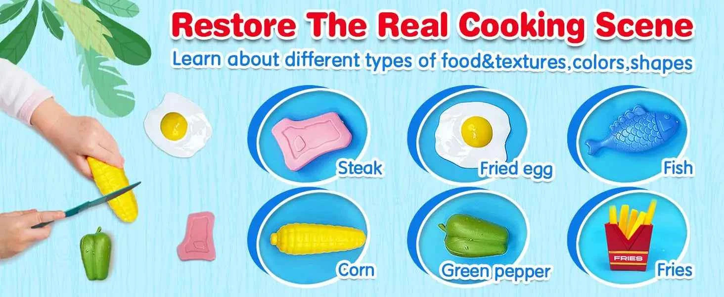 Color Changing Kids Food Fryer Pretend Play Toys for kids 3 - Gourmet Cooking Box toys