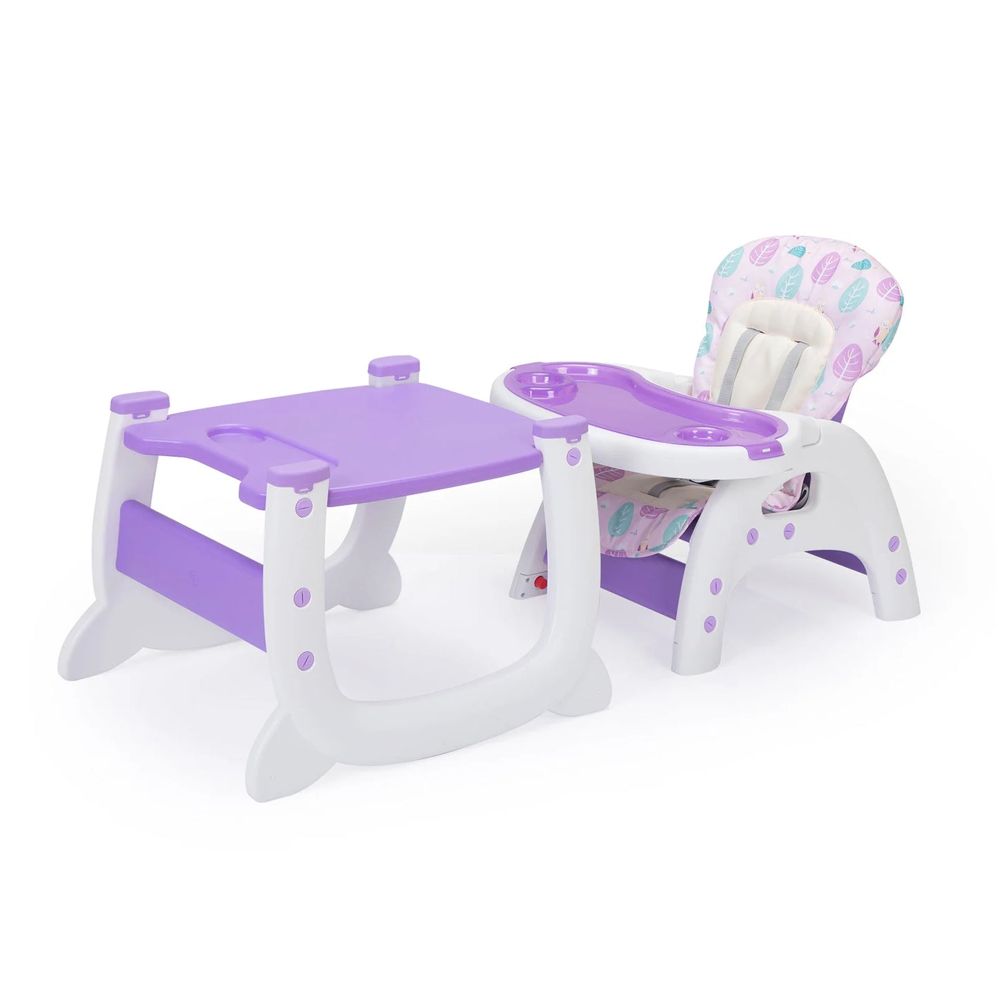 3-in-1 Convertible Baby High Chair with Booster Seat, Feeding Tray & Toddler Table Chair Set – Adjustable Backrest, Safety Belt, Easy Clean