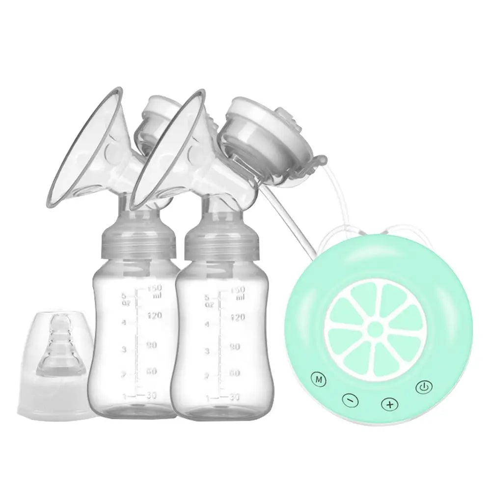 Electric Breastfeeding Pump – Portable Double Milk Extraction Pump with 2 Bottles & Multiple Modes for Home Use - Haven's Heaven Boutique