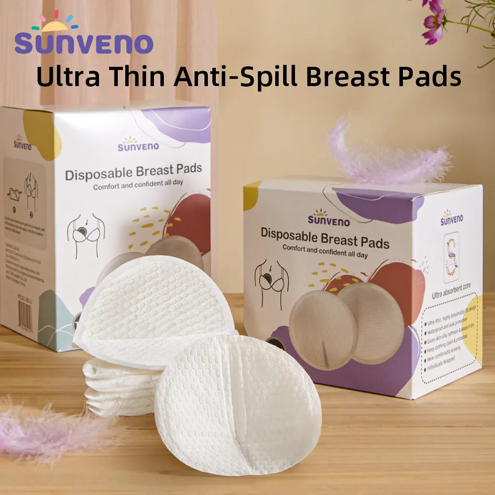 Disposable Nursing Pads – Thin, Absorbent Breast Pads for Breastfeeding Moms by SUNVENO 60/100pcs