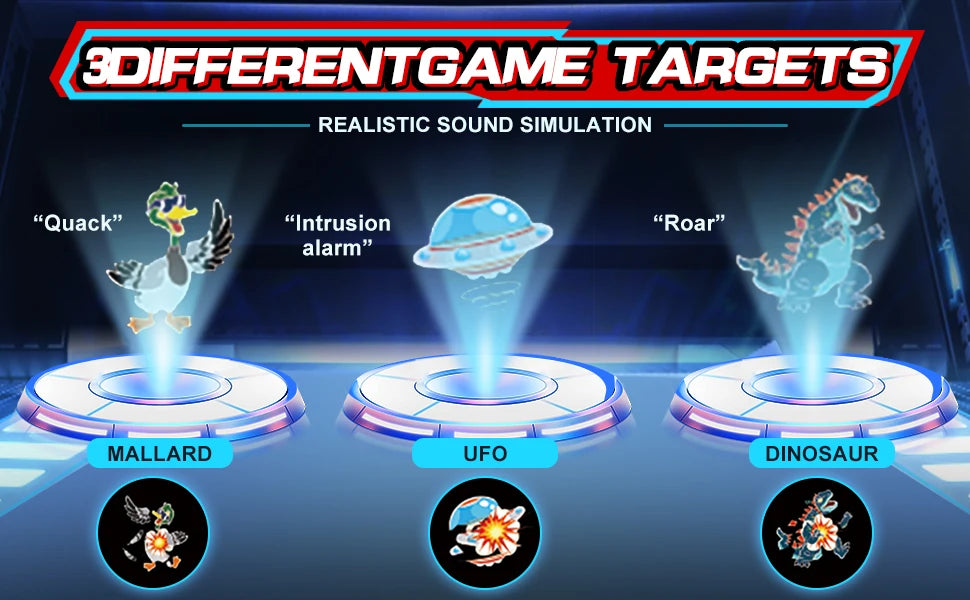 Kids Infrared Duck Hunt Shooting Game – 2 Player Indoor Laser Target Toy