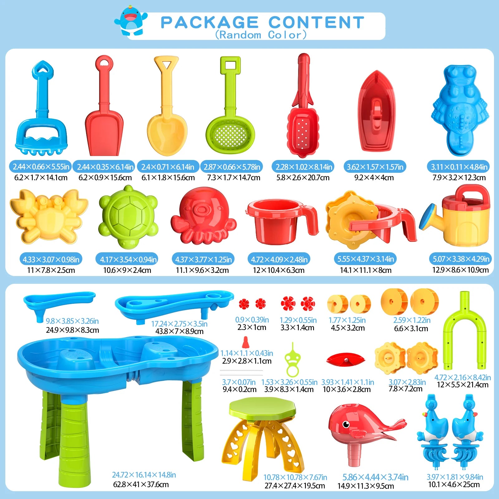 Kids Outdoor Sand and Water Play Table – Sensory Toy with Funnel & Shovel Tools for Ages 3-8 - Haven's Heaven Boutique