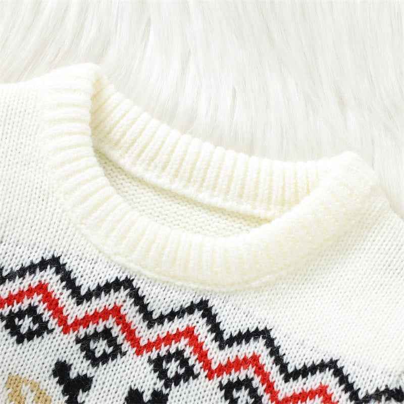 Toddler Baby Christmas Sweater – Unisex Knitted Long Sleeve Crewneck Pullover (6M–3T)