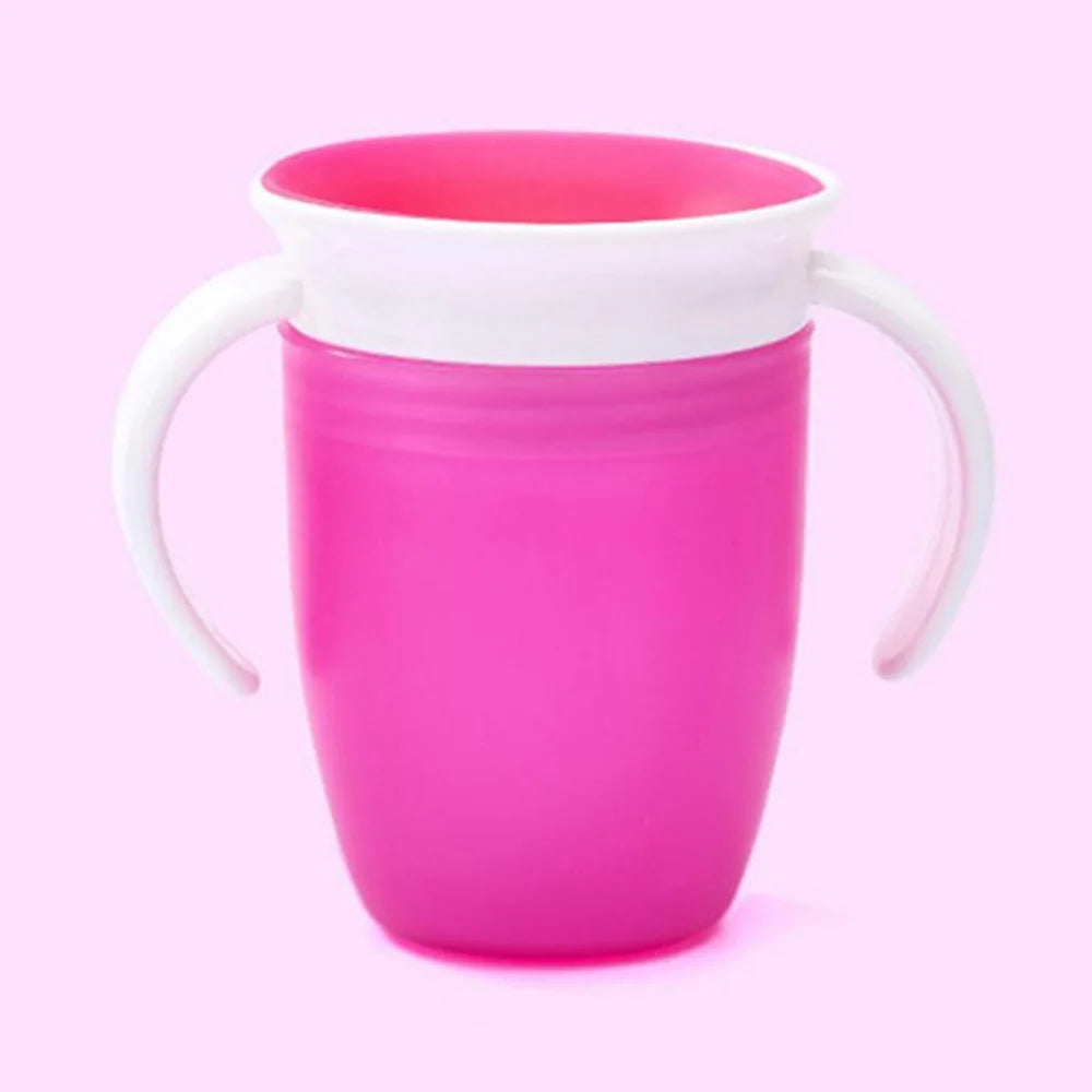 360° Rotatable Baby Drinking Cup – Leakproof Silicone Bottle with Double Handles & Flip Lid