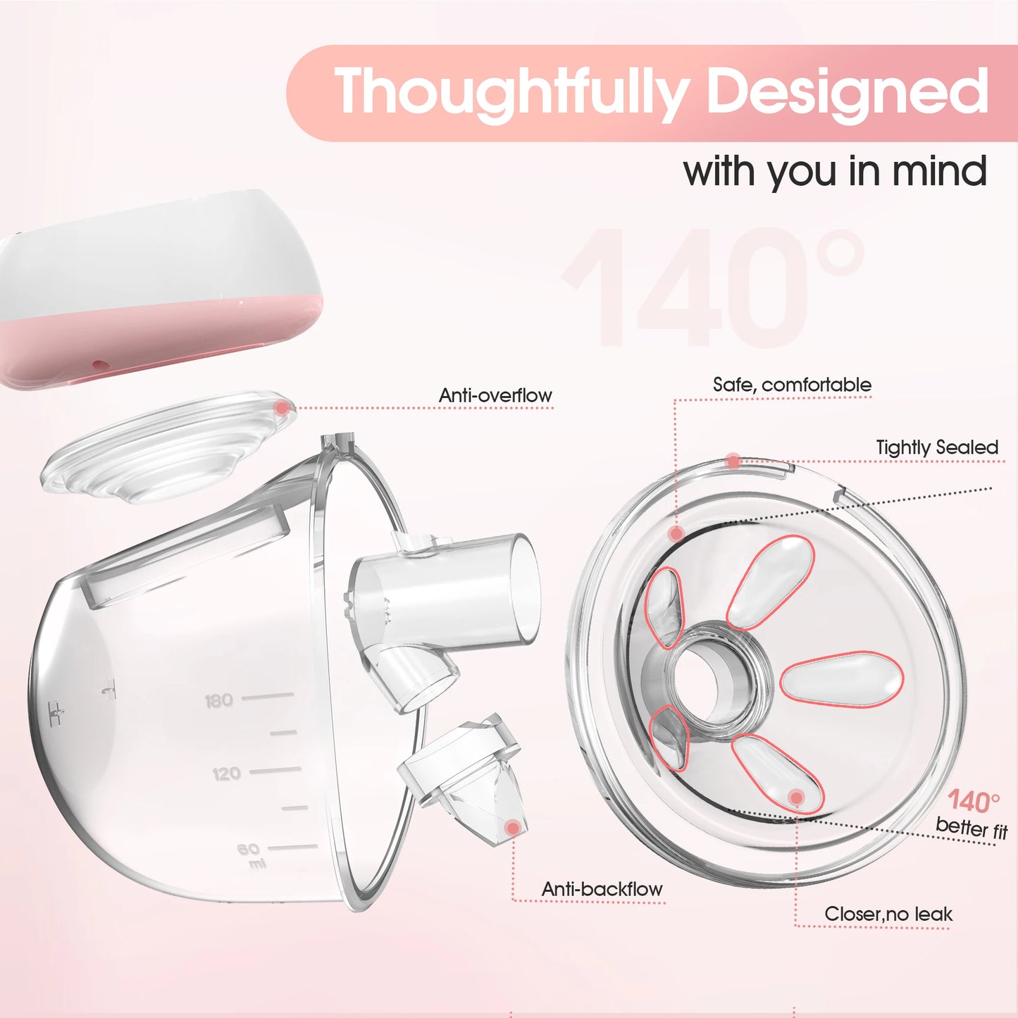 Hands-Free Breast Pump – Electric, Rechargeable, Silent & Painless for Comfortable Breastfeeding (2-Pack)