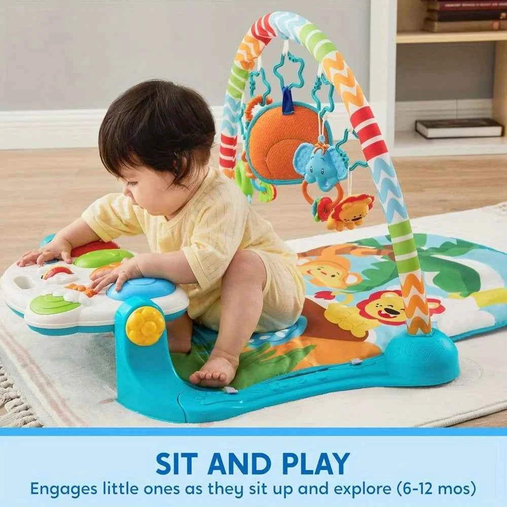 Baby Tummy Time Play Mat with Piano & Toys – Musical Activity Gym for Infants 0–12 Months
