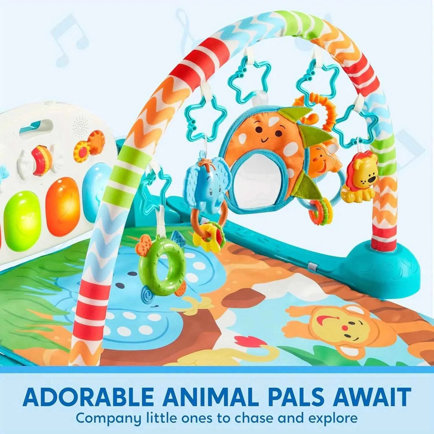 Baby Tummy Time Play Mat with Piano & Toys – Musical Activity Gym for Infants 0–12 Months