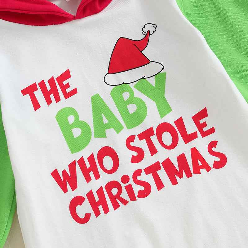 My First Christmas Romper Hoodie Jumpsuit – Baby Christmas Outfit 0-18M