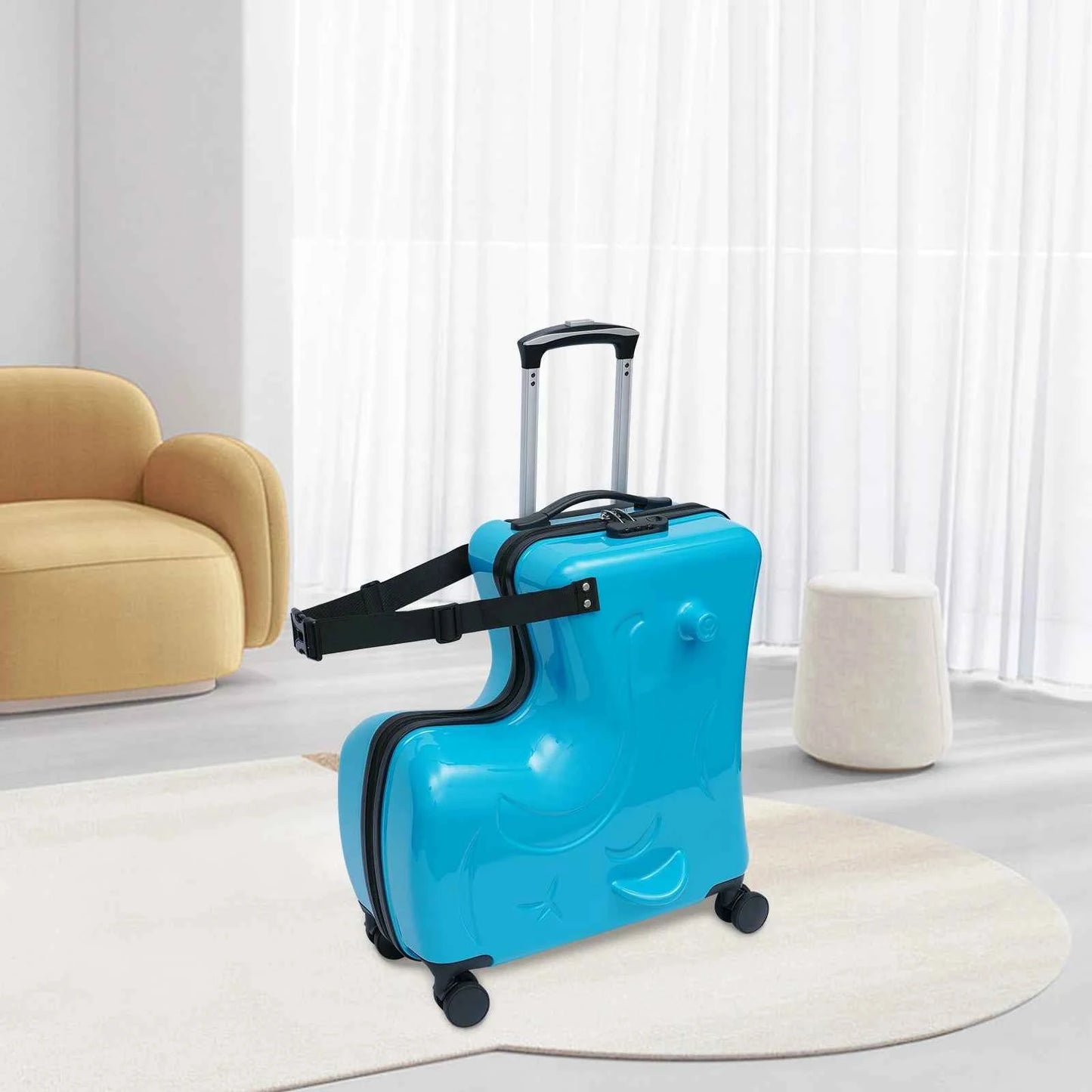 Kids Ride-On Horse Suitcase 20” Spinner Luggage – Hard Shell Rolling Travel Case with Wheels, Carry-On for Toddlers Ages 3–6