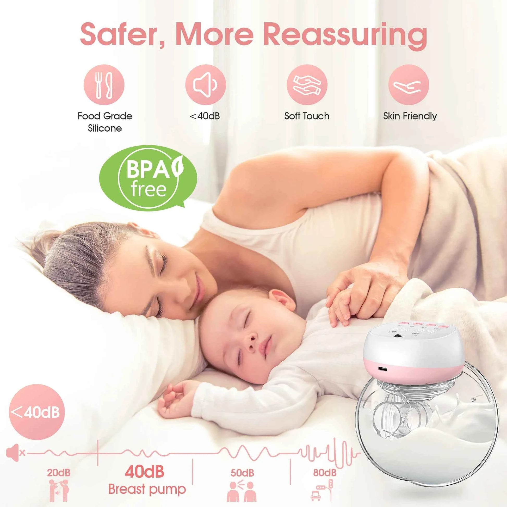 Hands-Free Breast Pump – Electric, Rechargeable, Silent & Painless for Comfortable Breastfeeding (2-Pack)