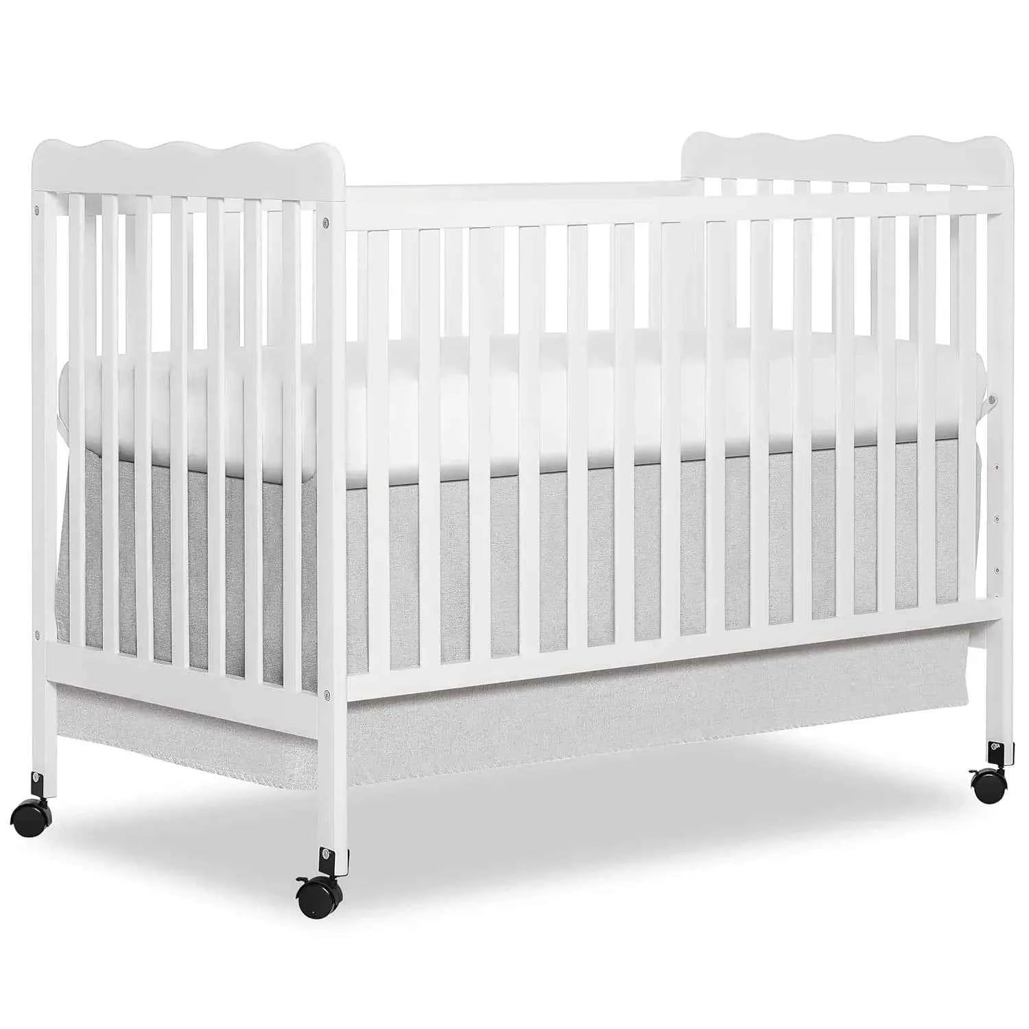 3-in-1 Convertible Baby Crib White Full-Size with 4 Adjustable Mattress Heights and Daybed Conversion