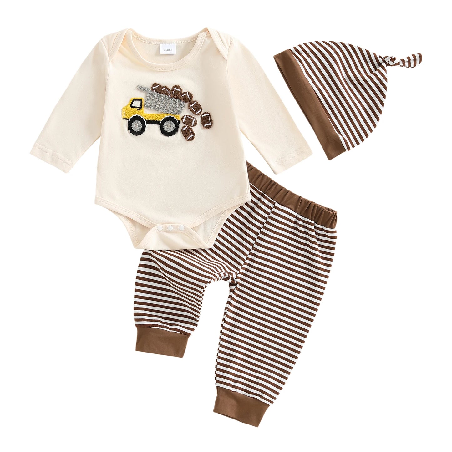 Toddler Boy Winter Outfit – Football Print Hooded Jacket with Striped Pants and Hat