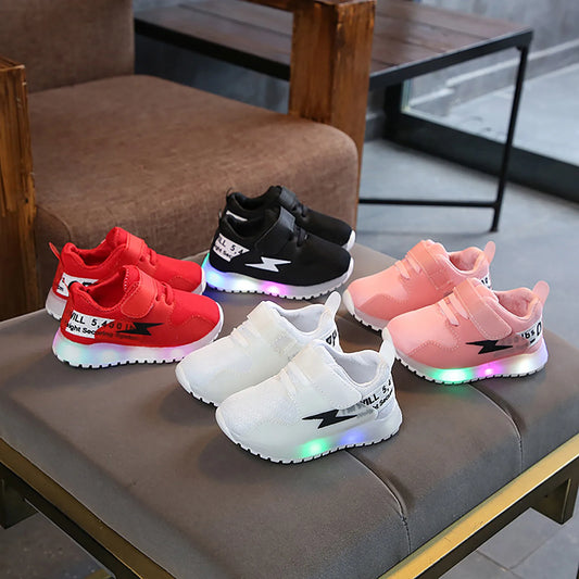 Children’s LED Light-Up Sneakers – Breathable Mesh Sport Shoes for Boys & Girls, Non-Slip Casual Kids Sneakers
