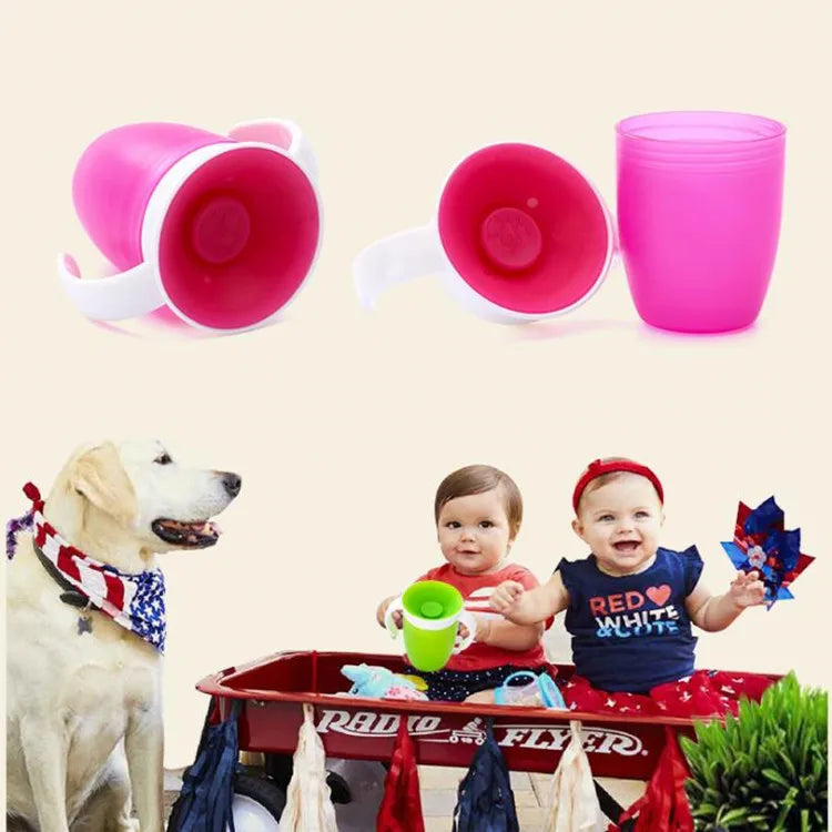 360° Rotatable Baby Drinking Cup – Leakproof Silicone Bottle with Double Handles & Flip Lid