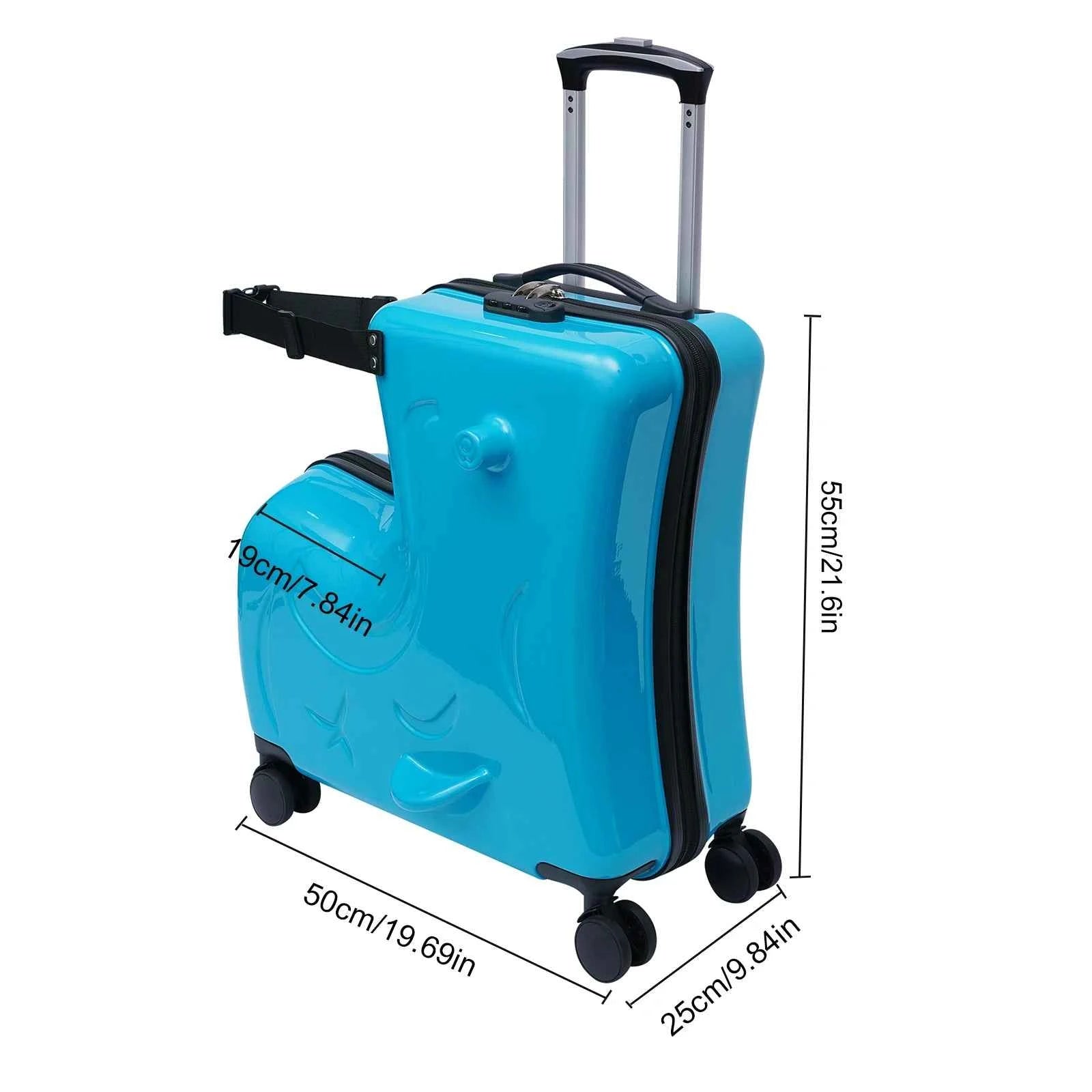 Kids Ride-On Horse Suitcase 20” Spinner Luggage – Hard Shell Rolling Travel Case with Wheels, Carry-On for Toddlers Ages 3–6