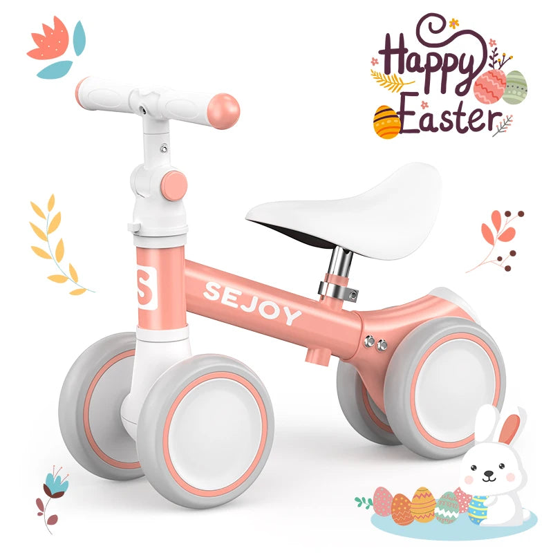 4-Wheel Balance Baby Bike for Girls Ages 1-3