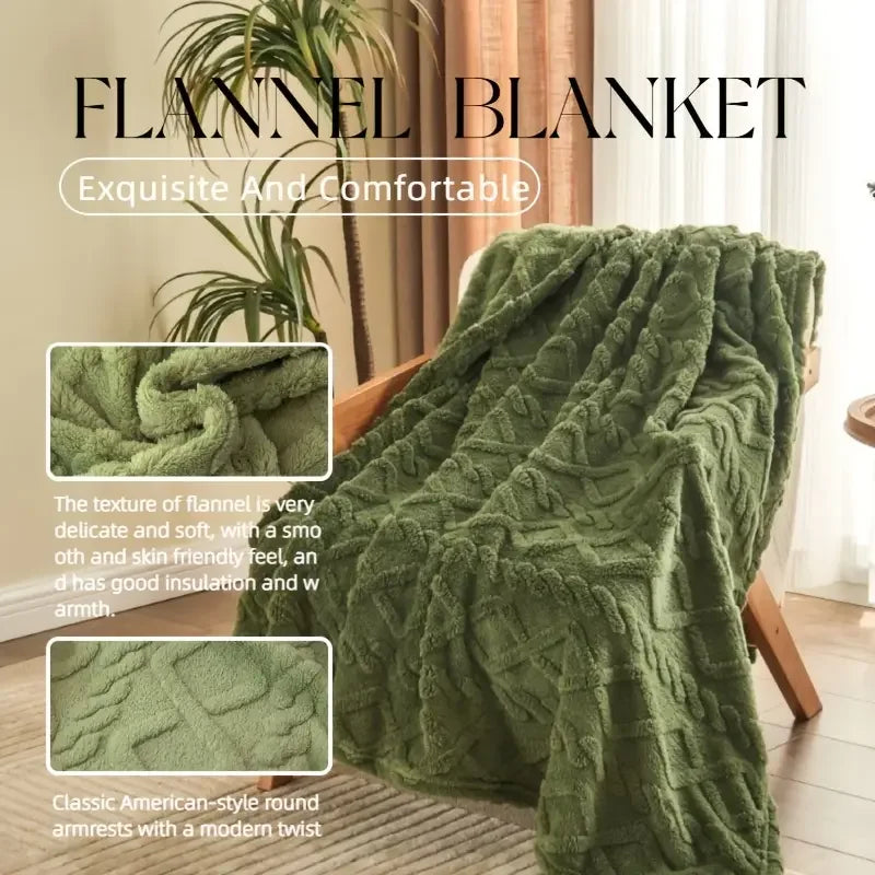 Ultra-Soft Plush Fleece Blanket – Cozy 3D Flannel Throw for Warmth