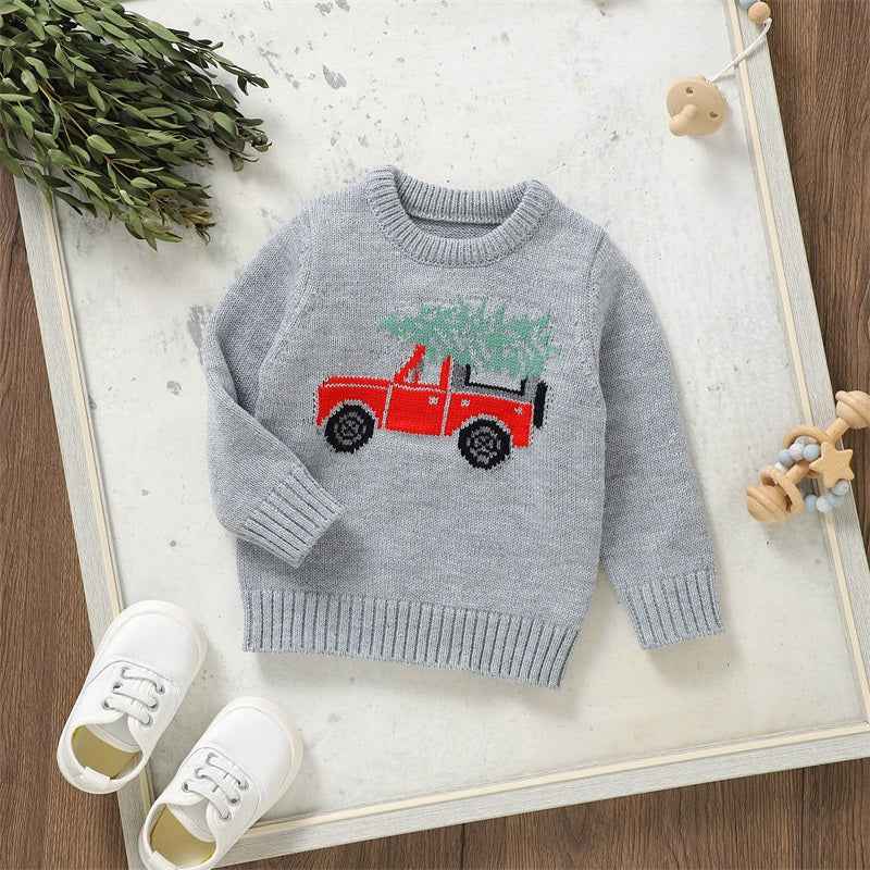 Toddler Baby Christmas Sweater – Unisex Knitted Long Sleeve Crewneck Pullover (6M–3T)