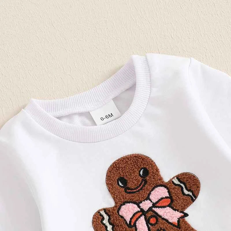 Toddler Christmas Outfit – Sweatshirt & Gingerbread Pants Set