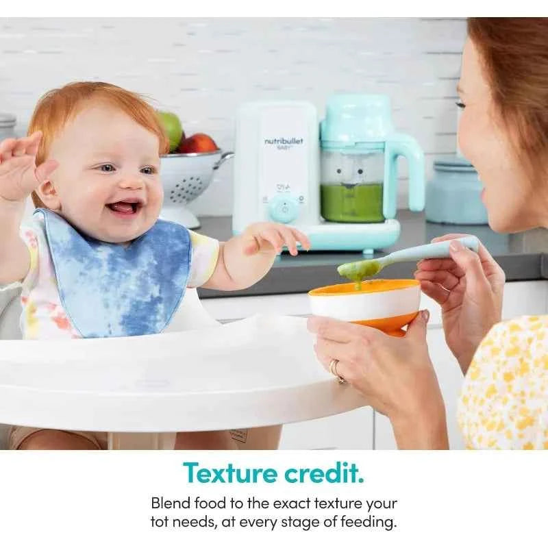 NutriBullet Baby Steam + Blend – All-in-One Baby Food Maker (White/Blue, Dishwasher Safe)