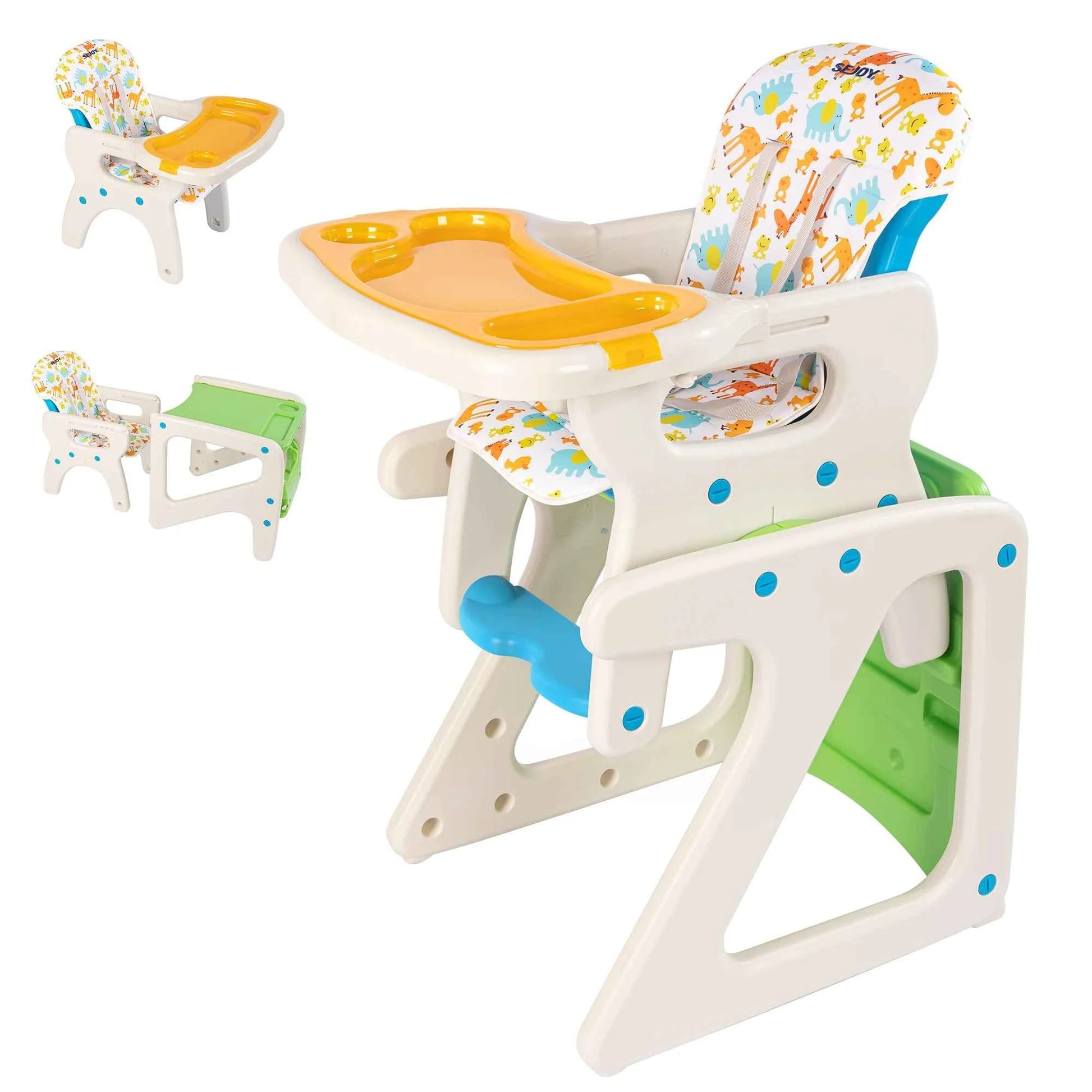High Chair for Babies and Toddlers - 3-in-1 Adjustable Feeding Seat for 6 Months to 3 Years