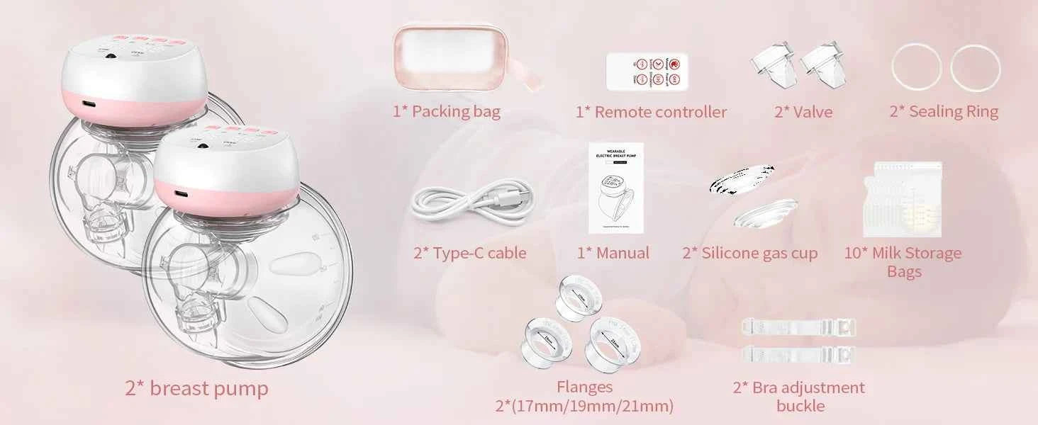 Hands-Free Breast Pump – Electric, Rechargeable, Silent & Painless for Comfortable Breastfeeding (2-Pack)