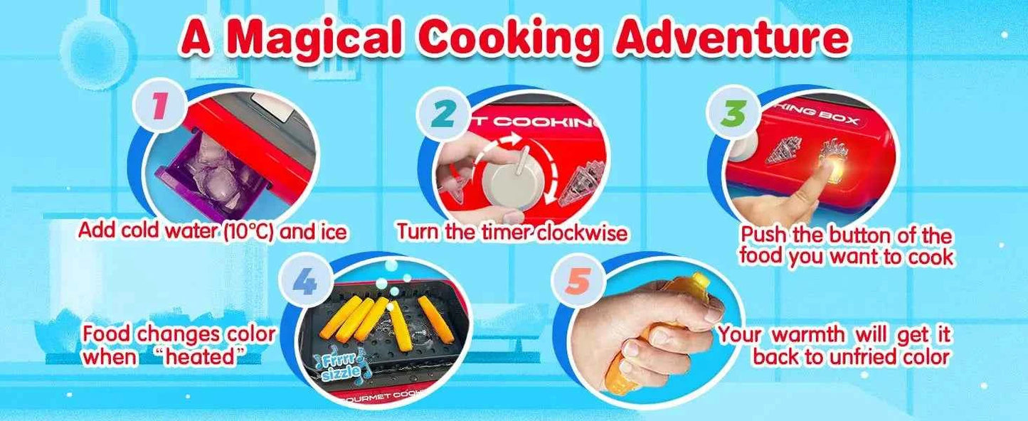 Color Changing Kids Food Fryer Pretend Play Toys for kids 3 - Gourmet Cooking Box toys