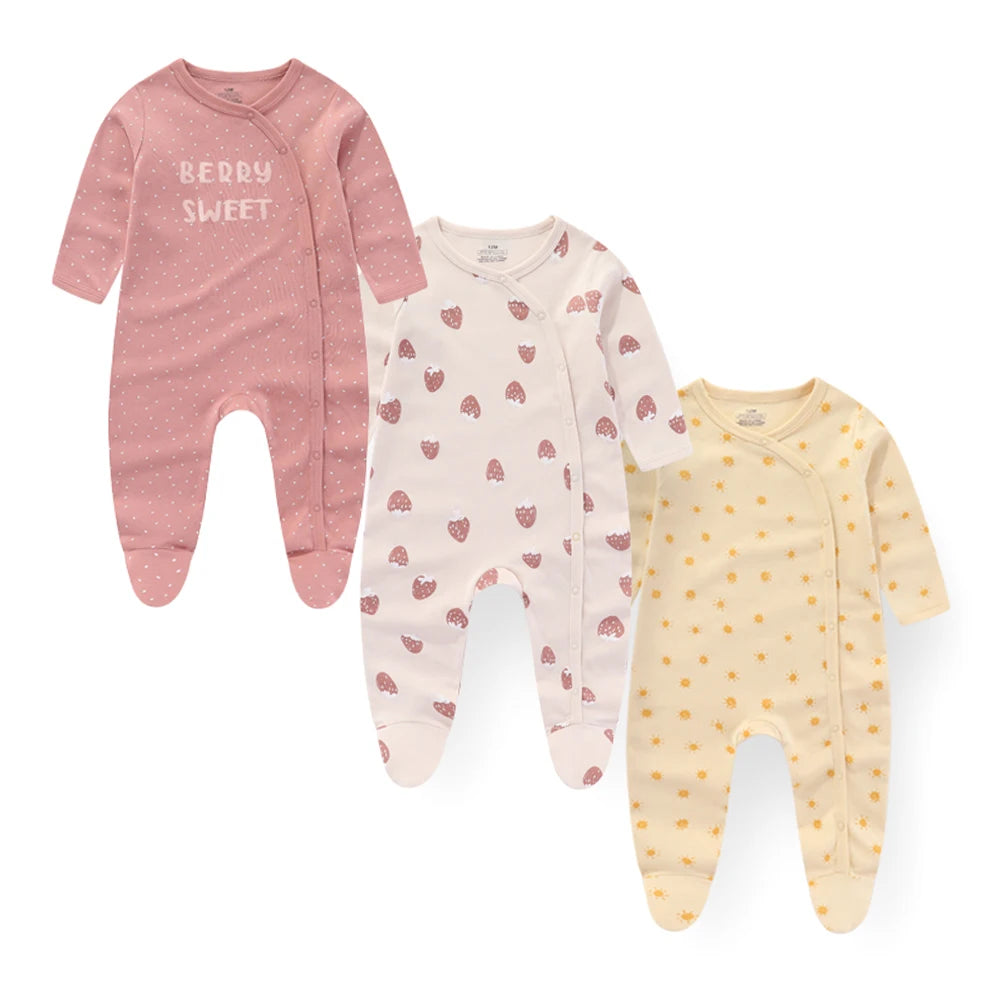Cozy Cuddle 3-Piece Romper Sleeper Set For Boy or Girls (3-12M)