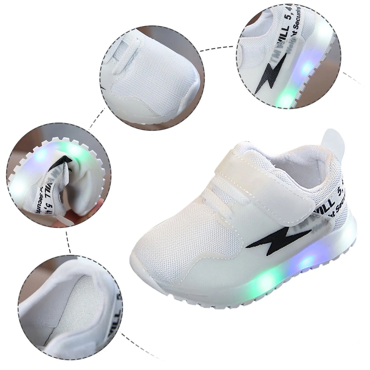 Children’s LED Light-Up Sneakers – Breathable Mesh Sport Shoes for Boys & Girls, Non-Slip Casual Kids Sneakers