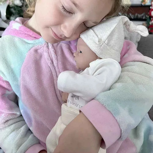 14 Inch Full Body Silicone Reborn Baby Doll – Lifelike Realistic Newborn Girl DIY Blank Doll Toy