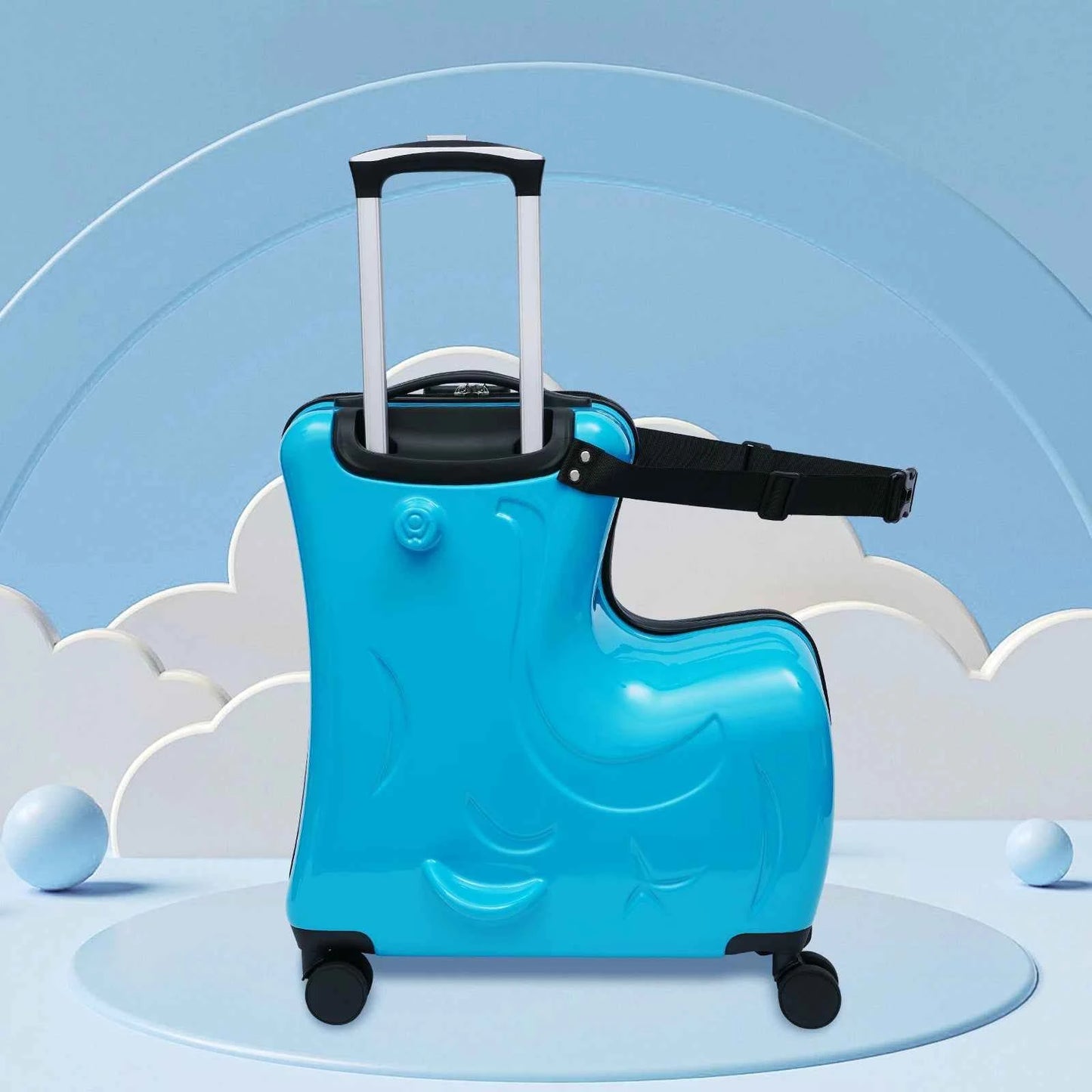 Kids Ride-On Horse Suitcase 20” Spinner Luggage – Hard Shell Rolling Travel Case with Wheels, Carry-On for Toddlers Ages 3–6