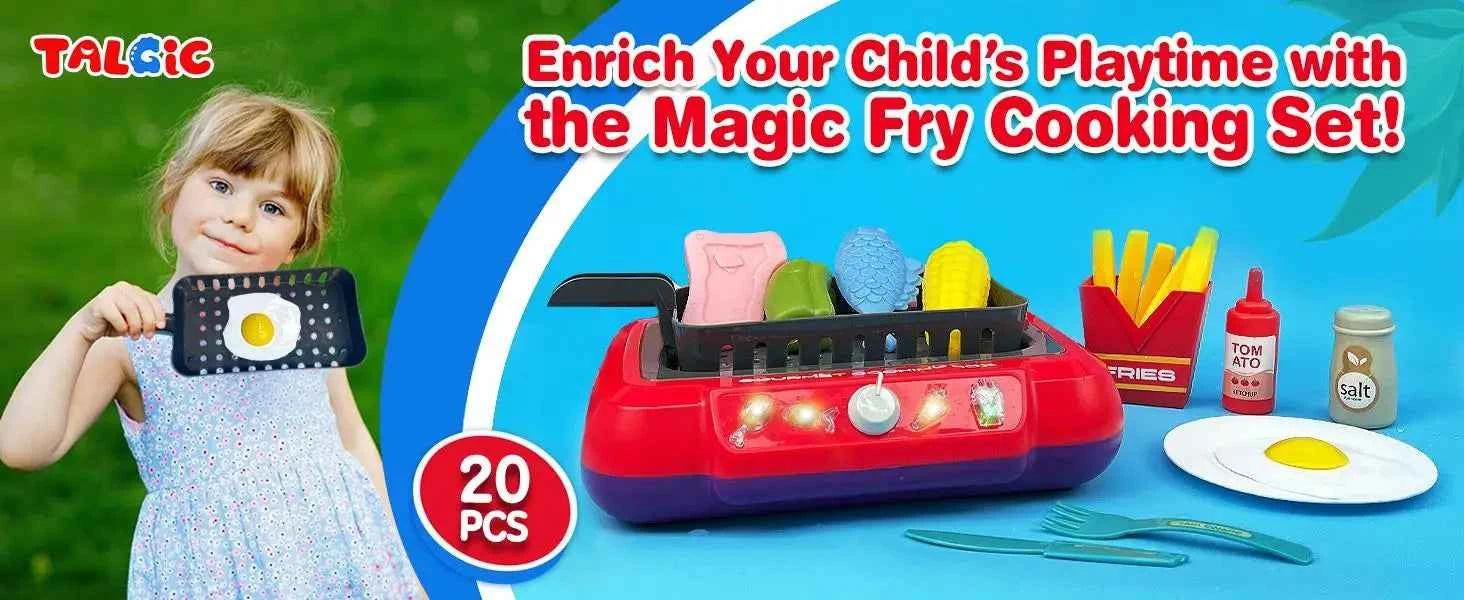 Color Changing Kids Food Fryer Pretend Play Toys for kids 3 - Gourmet Cooking Box toys