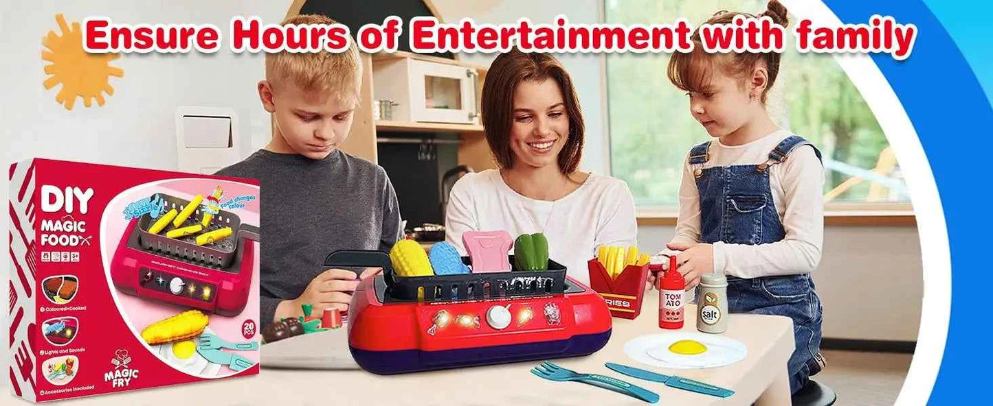 Color Changing Kids Food Fryer Pretend Play Toys for kids 3 - Gourmet Cooking Box toys