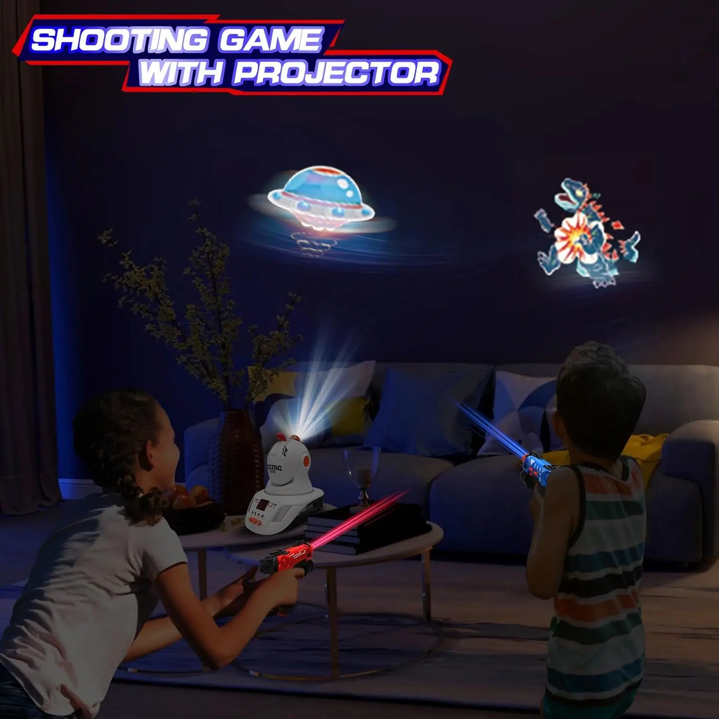 Kids Infrared Duck Hunt Shooting Game – 2 Player Indoor Laser Target Toy