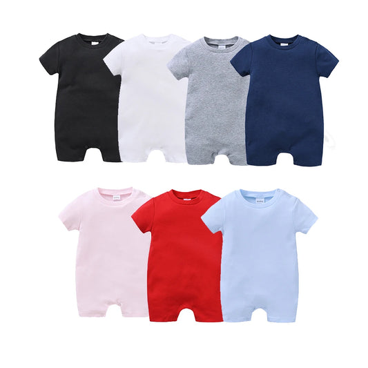 Newborn Baby Romper – Solid Cotton Unisex Jumpsuit, Infant & Toddler Onesie Overall