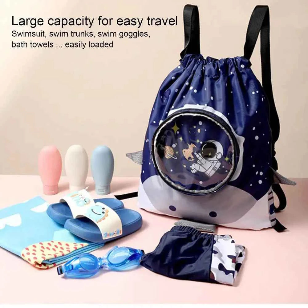 Kids Waterproof Swimming Backpack – Dry & Wet Bag Combo for Pool, Beach & Sports