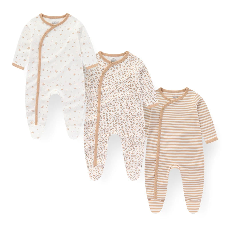 Cozy Cuddle 3-Piece Romper Sleeper Set For Boy or Girls (3-12M)