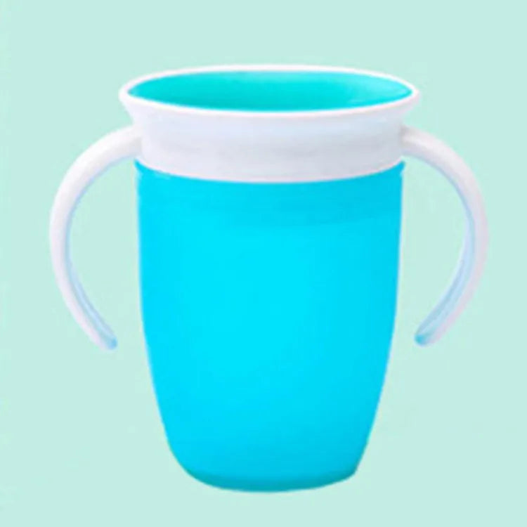 360° Rotatable Baby Drinking Cup – Leakproof Silicone Bottle with Double Handles & Flip Lid