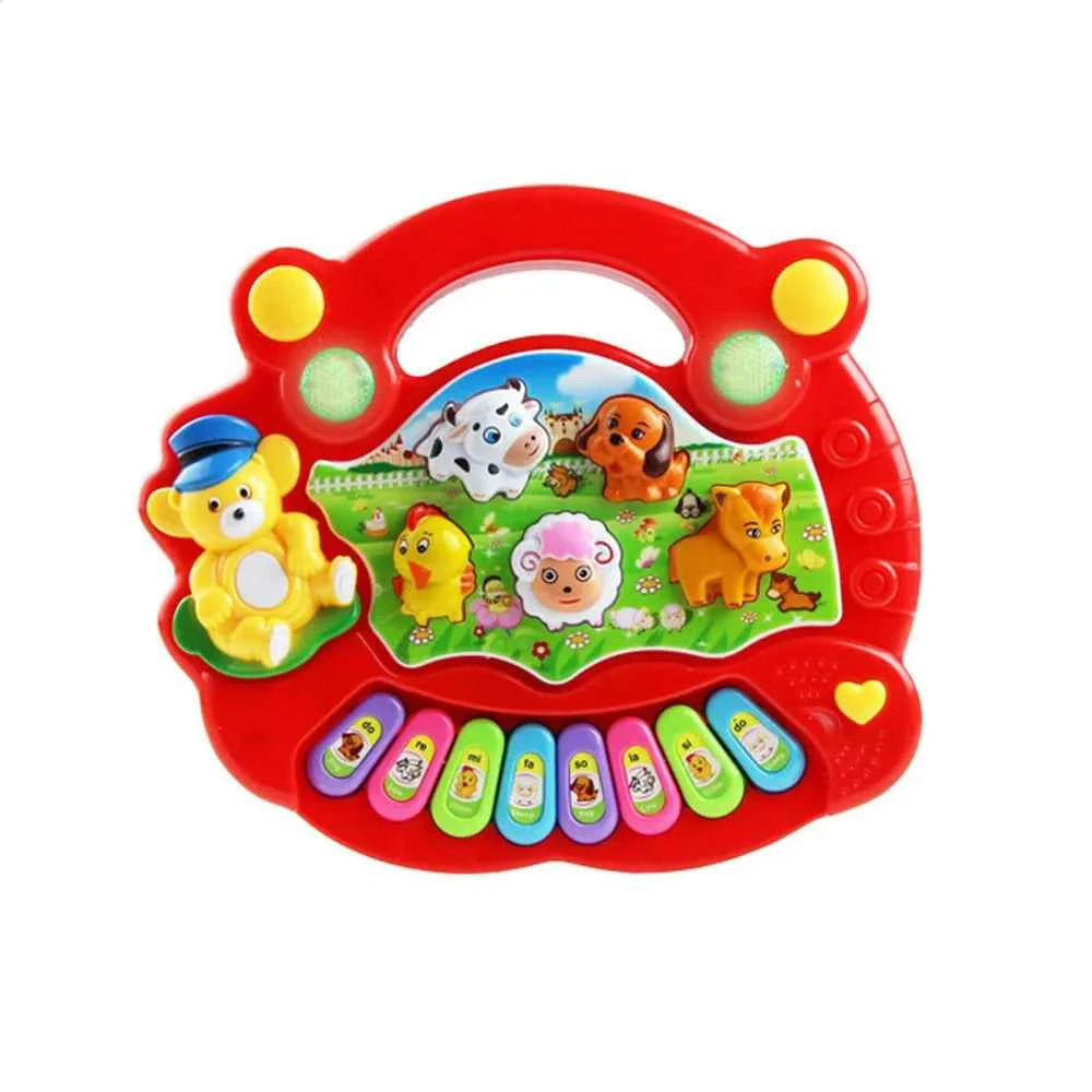 Baby Musical Piano Toy – Kids Keyboard with Animal Sounds and Flashing Lights for Early Education