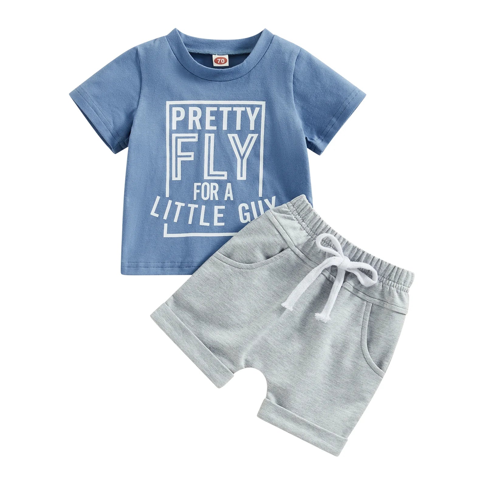 Summer Toddler Boy Shorts Set – Short Sleeve Letter Print T-Shirt & Elastic Waist Shorts Outfit - Haven's Heaven Boutique