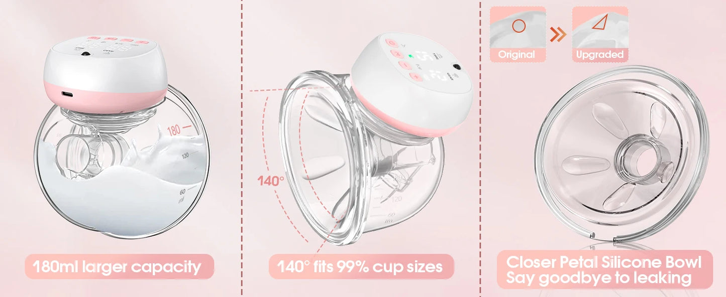 Hands-Free Breast Pump – Electric, Rechargeable, Silent & Painless for Comfortable Breastfeeding (2-Pack)