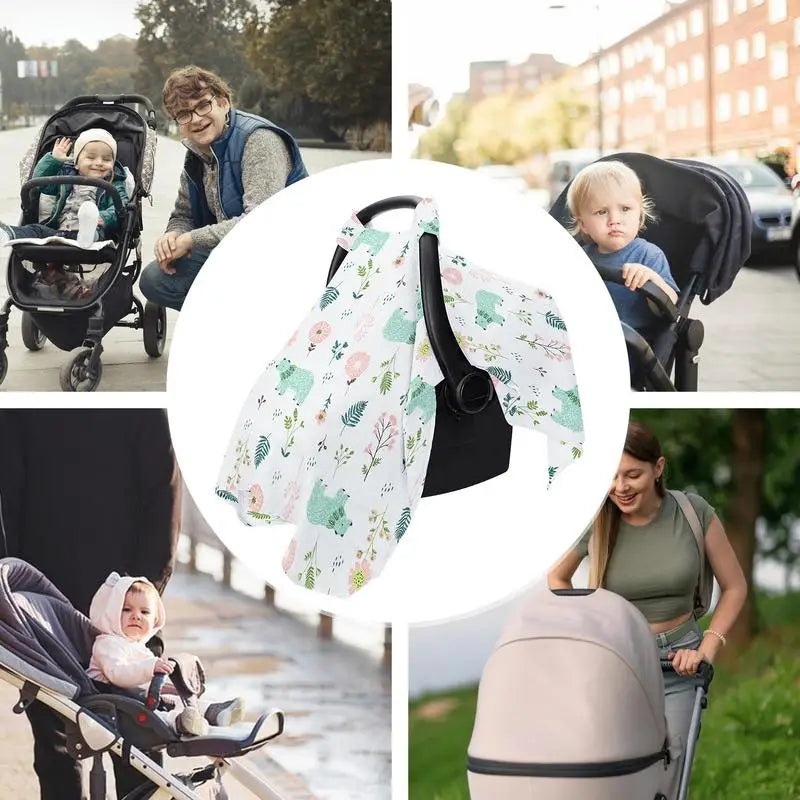 Breathable Car Seat Cover for Kids – Summer Stroller Canopy & Carrier Shade - Haven's Heaven Boutique