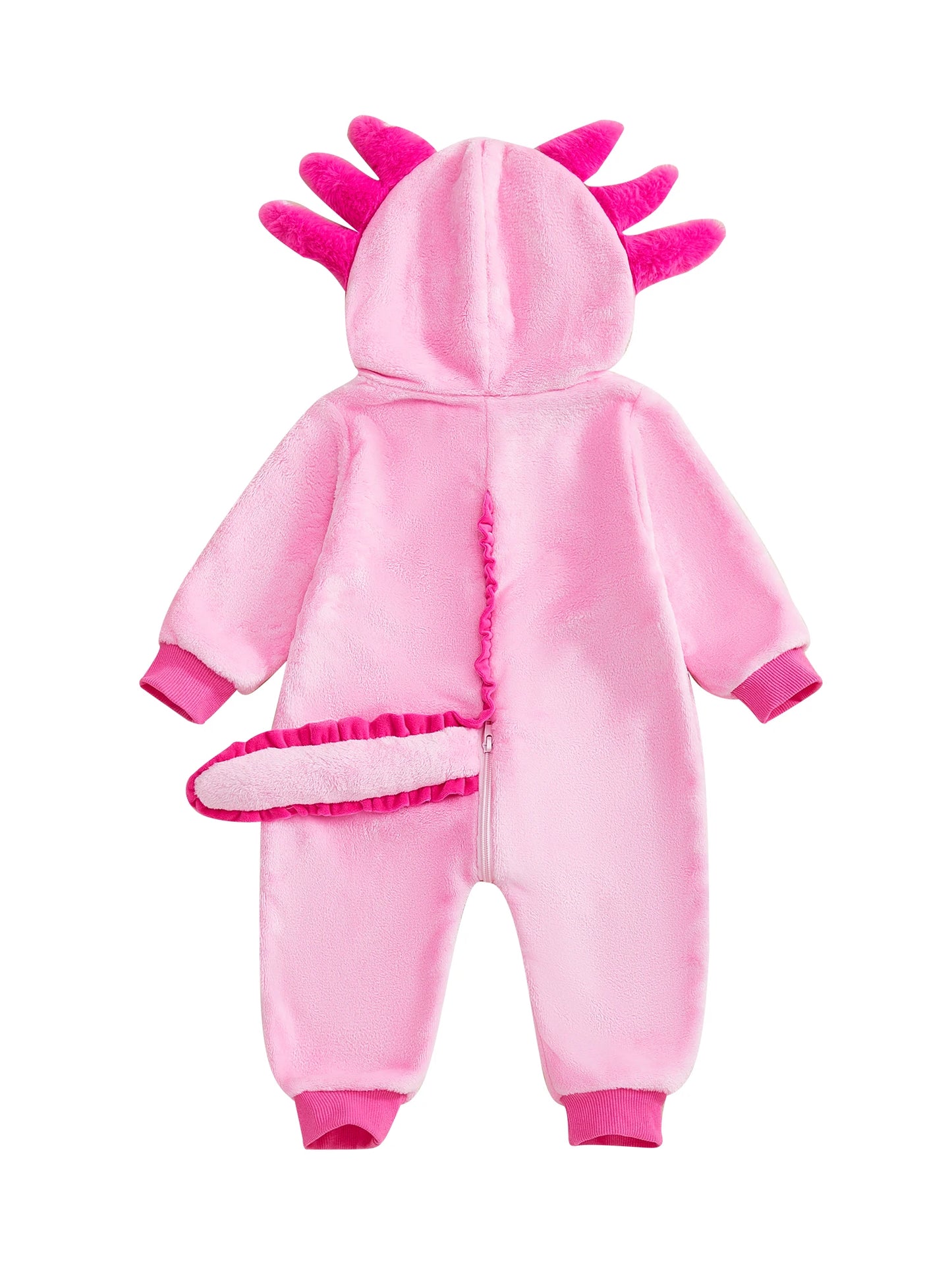 Toddler Baby Axolotl Onesie – Cute Zip-Up Hooded Costume Romper