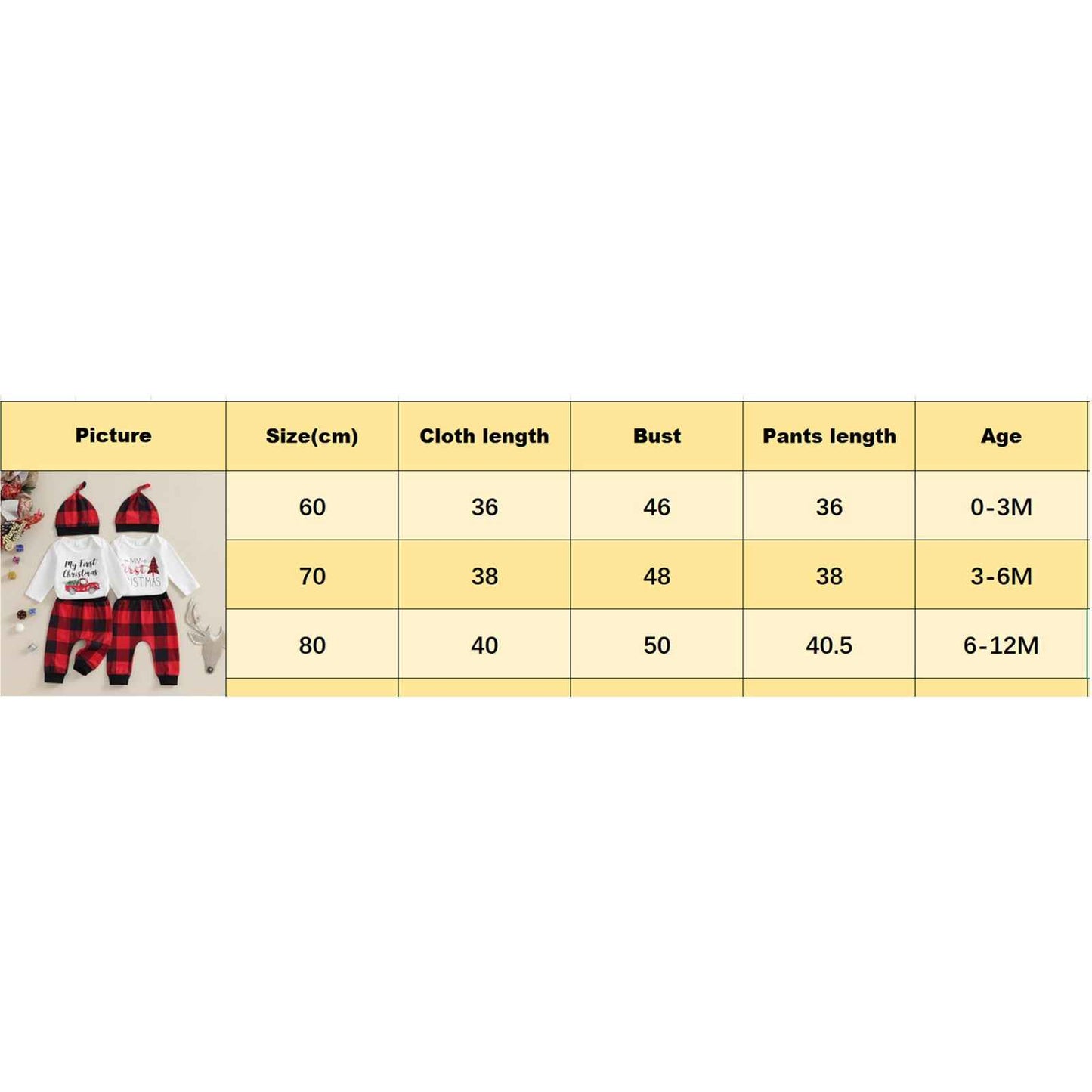 My First Christmas Baby Outfit – 3PCS Romper Set (0–12M)