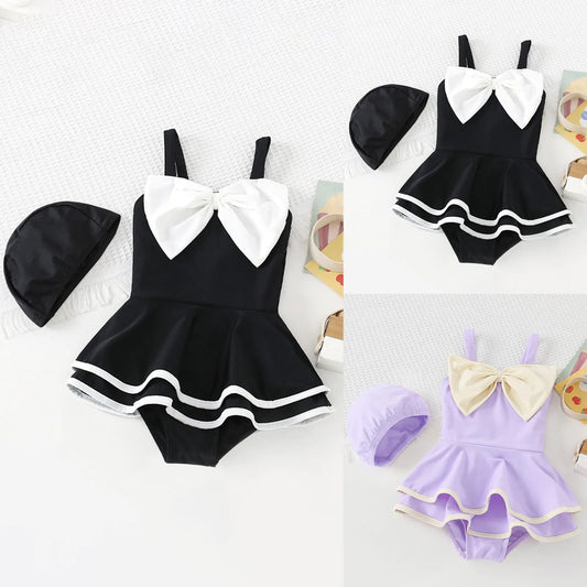 Cute Baby Girl Swimsuit Set – Toddler Bathing Suit with Hat