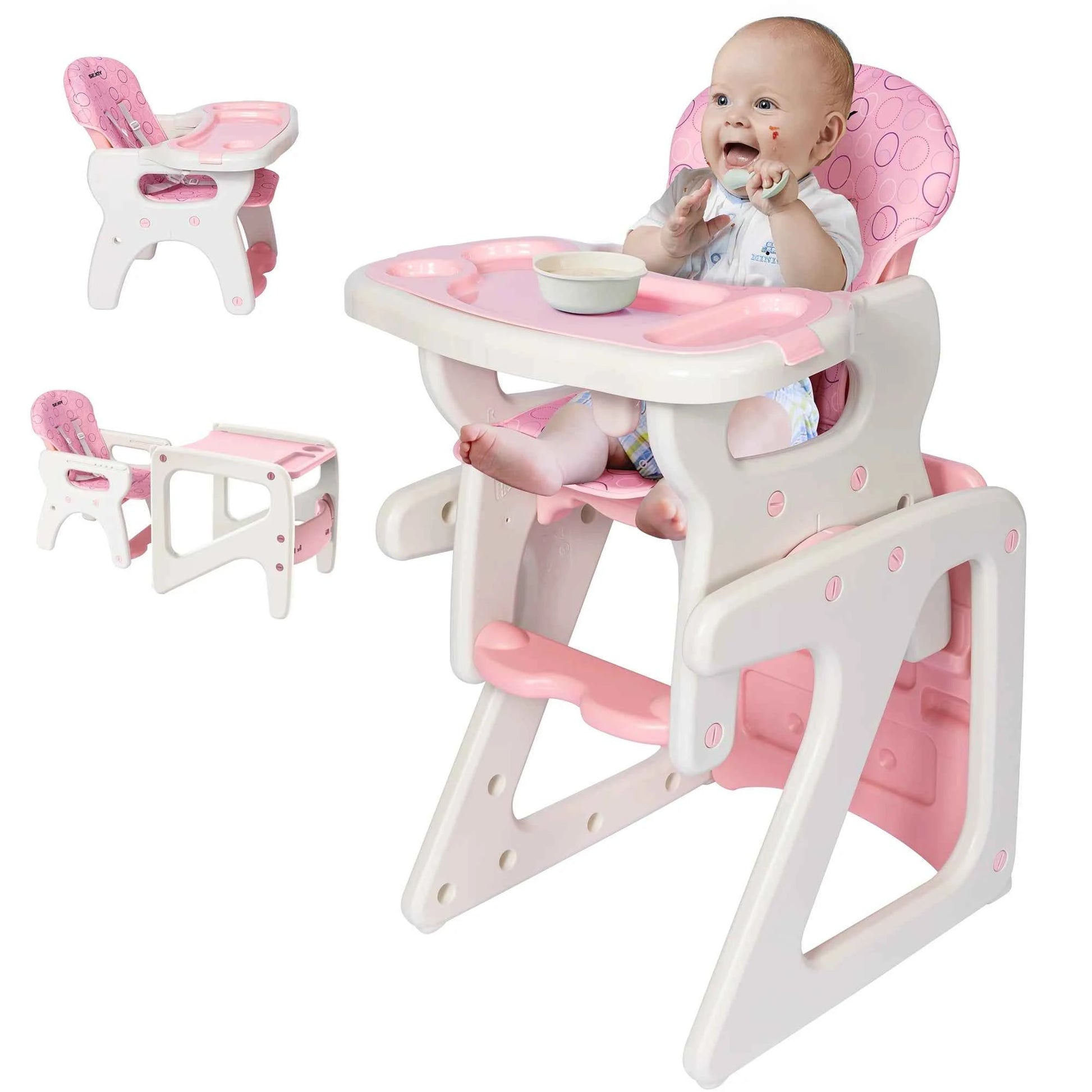 High Chair for Babies and Toddlers - 3-in-1 Adjustable Feeding Seat for 6 Months to 3 Years